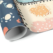 grillig bloemmozaïekpatroon cadeaupapier (Rol Hoek)