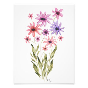 Grillig boeket van bloemen foto afdruk
