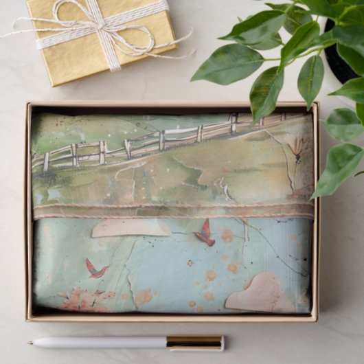 GRILLIG BOERDERIJ IN PASTELS DECOUPAGE TISSUEPAPIE TISSUEPAPIER (Geschenk)