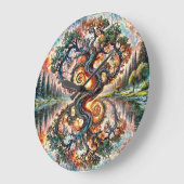 grillig boomuurwerk grote klok (Hoek)