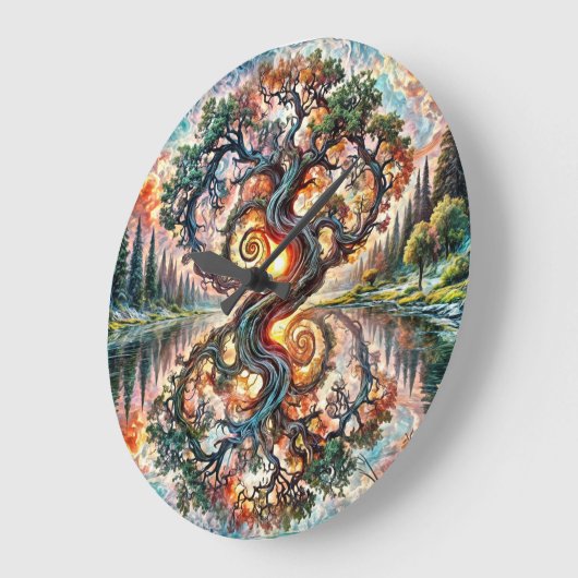 grillig boomuurwerk grote klok (Hoek)