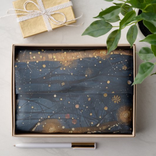 Grillig bos tijdens de winter decoupage tissuepapier (Geschenk)