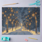 Grillig bos tijdens de winter decoupage tissuepapier (Craft)