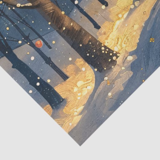 Grillig bos tijdens de winter decoupage tissuepapier (Detail)