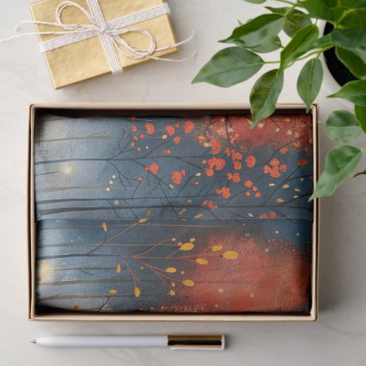 Grillig bos tijdens Herfst decoupage Tissuepapier (Geschenk)