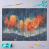 Grillig bos tijdens Herfst decoupage Tissuepapier (Craft)