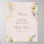grillig botanisch baby shower welkomstbord poster (Voorkant)