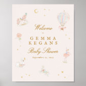 grillig botanisch baby shower welkomstbord poster (Voorkant)