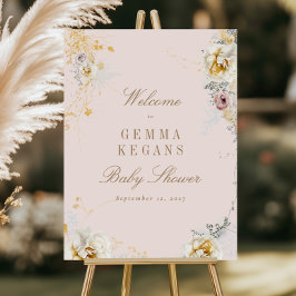 grillig botanisch baby shower welkomstbord poster