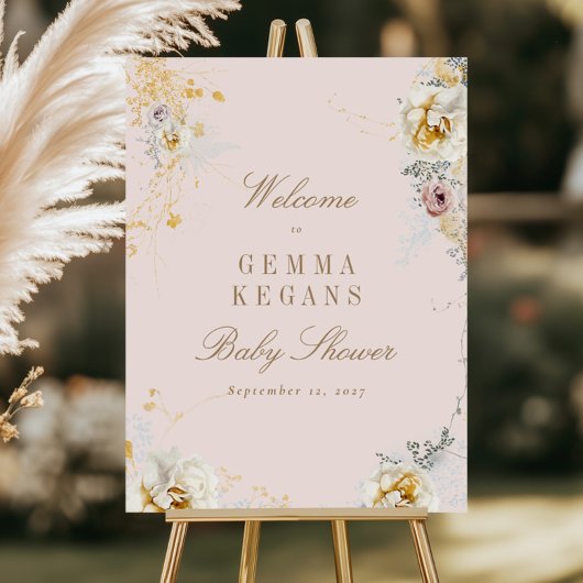 grillig botanisch baby shower welkomstbord poster