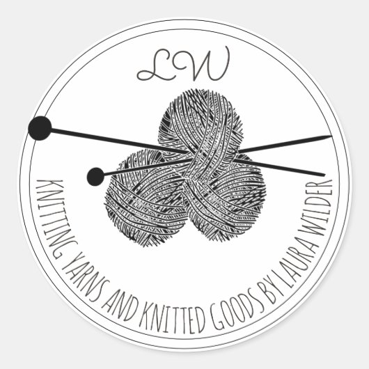 grillig breiwerk ronde sticker (Voorkant)