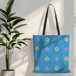 grillig daisy patroon zomer vrouwelijk winkelen tote bag