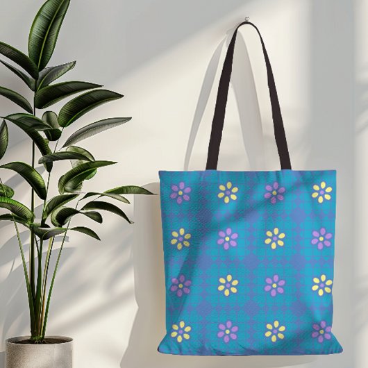 grillig daisy patroon zomer vrouwelijk winkelen tote bag