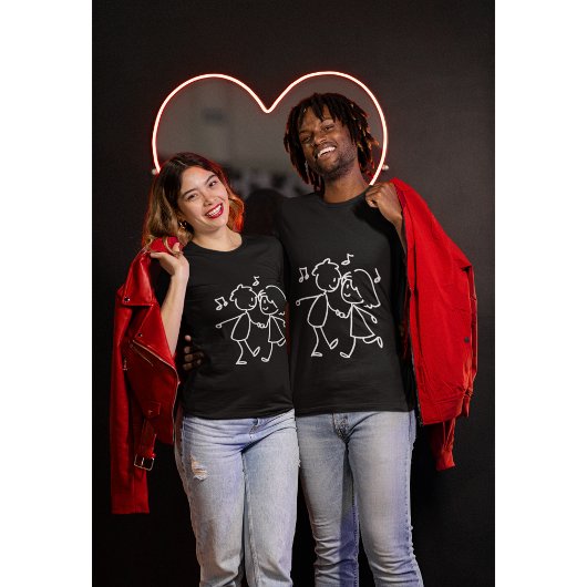 grillig danspaar minimalistisch romantisch t-shirt