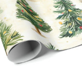 grillig dennenboompatroon cadeaupapier (Rol Hoek)