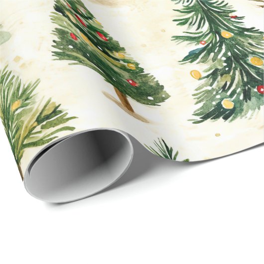 grillig dennenboompatroon cadeaupapier (Rol Hoek)