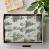 grillig dennenboompatroon tissuepapier (Geschenk)
