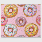 grillig donutpatroon cadeaupapier (Vlak)