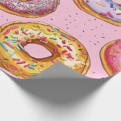 grillig donutpatroon cadeaupapier (Hoek)