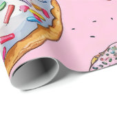 grillig donutpatroon cadeaupapier (Rol Hoek)