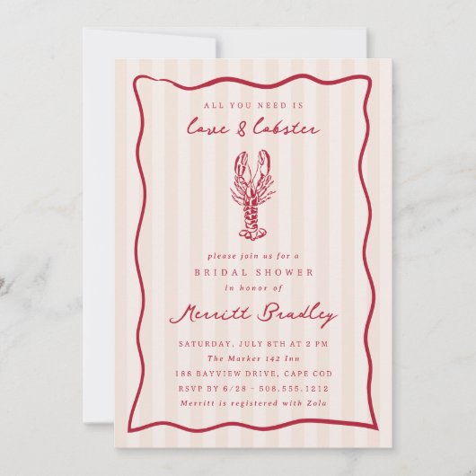 grillig doodle kreeft Vrijgezellenfeest Kaart (Voorkant)