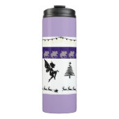 grillig, fee, kerstman, strijklichten, sneeuw thermosbeker (Voorkant)