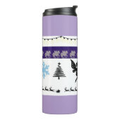 grillig, fee, kerstman, strijklichten, sneeuw thermosbeker (Gedraaid links)