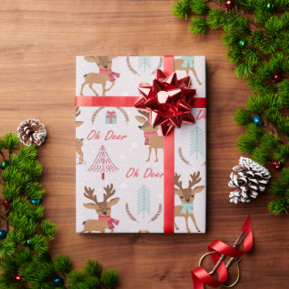 grillig feestelijk hertenwikkelpapier cadeaupapier