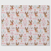 grillig feestelijk hertenwikkelpapier cadeaupapier (Vlak)