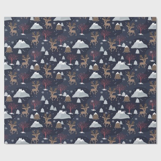grillig feestelijk hertenwikkelpapier cadeaupapier (Vlak)