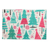 grillig feestelijk kerstboompatroon kussensloop (Achterkant)