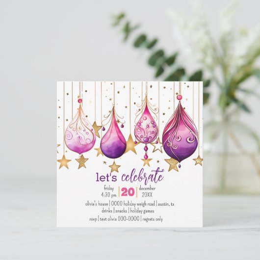 grillig feestje van de kerstballen kaart (Staand voorkant)