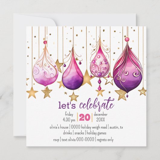 grillig feestje van de kerstballen kaart (Voorkant)