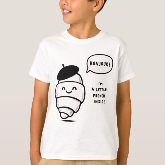 grillig frans croissant t-shirt (Voorkant)