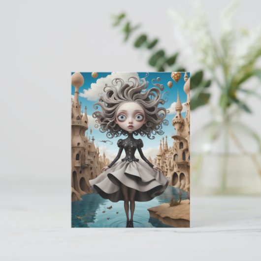 grillig geïllustreerd briefkaart (Staand voorkant)