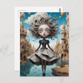 grillig geïllustreerd briefkaart (Voorkant / Achterkant)