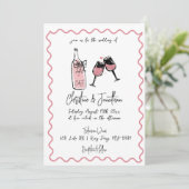 grillig geïllustreerd | retro bruiloft kaart (Staand voorkant)