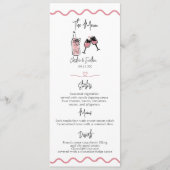 grillig geïllustreerd | retro bruiloft menu (Voorkant)