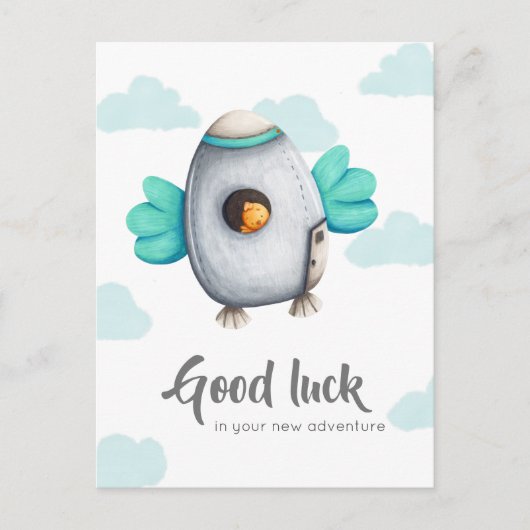 grillig geluksruimteschip briefkaart (Voorkant)