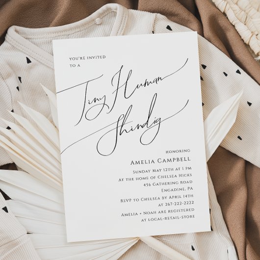 grillig genderneutraal klein menselijk Baby shower Kaart