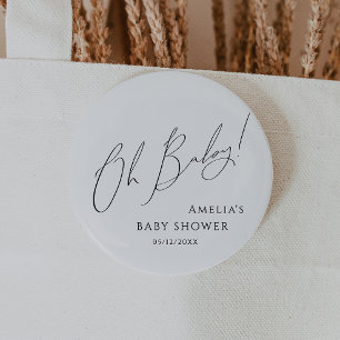 grillig genderneutraal oh Baby Ronde Button 5,7 Cm