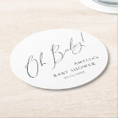 grillig genderneutraal oh Baby Ronde Kartonnen Onderzetter (Gebogen)