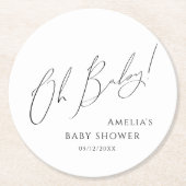 grillig genderneutraal oh Baby Ronde Kartonnen Onderzetter (Voorkant)