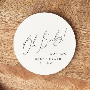 grillig genderneutraal oh Baby Ronde Kartonnen Onderzetter