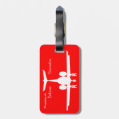 grillig gepersonaliseerd rood Bagagelabel (Achterkant verticaal)