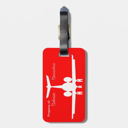 grillig gepersonaliseerd rood Bagagelabel (Achterkant verticaal)
