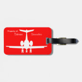 grillig gepersonaliseerd rood Bagagelabel (Achterkant horizontaal)