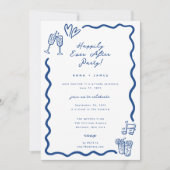 grillig geschetst lang en gelukkig na feest kaart (Voorkant)