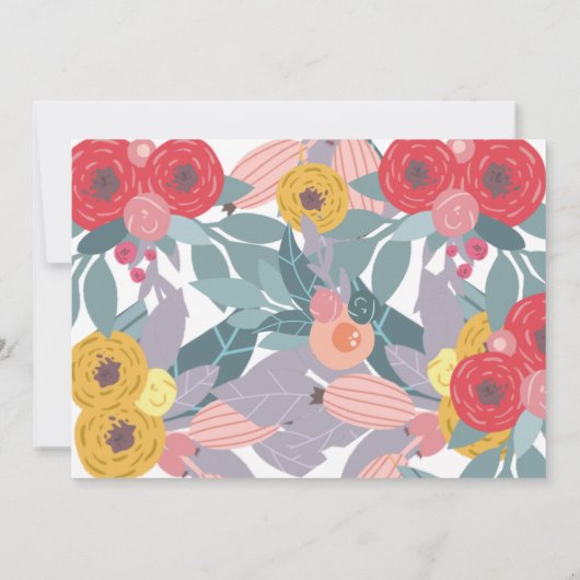 Grillig geschilderd Boho Floral Flat Note Kaart Notitiekaartje (Achterkant)
