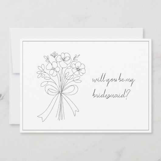 grillig getrokken boog & bloem bruidsmeisje voorst kaart (Voorkant)